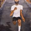 Jonah Elijah, “Crenshaw's Annual Marathon,” 2020. Oil on canvas. 84 x 61 inches.