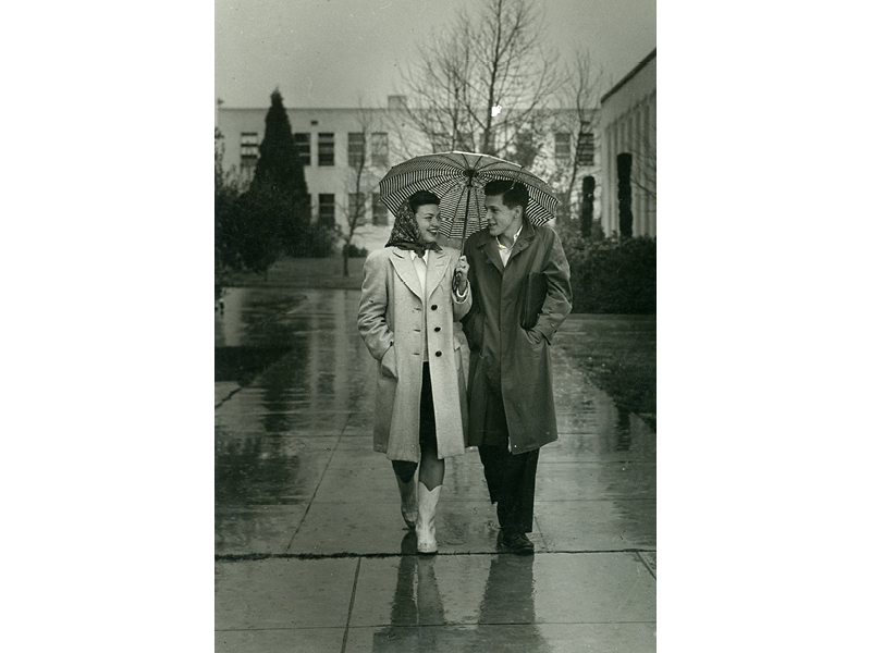 1940 - two employees on campus