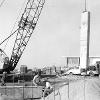 Wargin Hall under construction using tilt-up concrete piers.