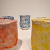 Michael Penilla, “ROYGBIV cups,” 2022. Porcelain. 5 inches tall each.