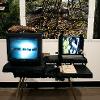 Diana S. Martinez, “Connected Spaces,” 2023. Decorated desk, journal, rock, branch, inkjet prints, CRT monitors, analog video. 60 x 40 inches (prints). TRT: 4 minutes.