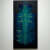 Khang Nguyen, Light of the Reflexive Looking Glass, 2023. Oil, acrylic, wax pastel, and glass powder on canvas. 72 x 36 inches. Courtesy of the artist. Photography by Cindy Dillingham.