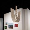 (foreground) Enrique Tapia, It’s Just Paper, 2026. Recycled book paper. 6 feet (longest dimension). Student Invitational 2026, April 27- May 14, 2026. Wignall Museum of Contemporary Art, Rancho Cucamonga, CA. Photography by Cindy Dillingham.