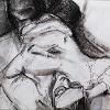 Detail of Jasminette Castronovo, Figure, 2026. Charcoal and pastel on paper. 84 x 80 inches. Student Invitational 2026, April 27- May 14, 2026. Wignall Museum of Contemporary Art, Rancho Cucamonga, CA. Photography by Cindy Dillingham.