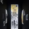 Eddie Martinez, Uncomfortable Space, 2026. Gouache & watercolor on paper. Largest painting 42 inches wide. Student Invitational 2026. April 27- May 14, 2026. Wignall Museum of Contemporary Art, Rancho Cucamonga, CA. Photography by Cindy Dillingham. 