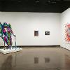 Installation view of “Racket of Banshees: Goddesses and Monsters Revisited,” featuring A. Laura Brody, Palmer Earl, Allison Stewart, and Maya Mackrandilal. September 8 – November 14, 2026. Wignall Museum of Contemporary Art at Chaffey College, Rancho Cucamonga, CA.
