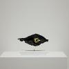 Leah Piepgras, “God’s Eye III,” 2024. Driftwood, epoxy, clay, brass, silk thread, metallic thread, pearls, ash base. 17 1/2 x 12 x 6 inches.
