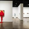 Kayla Tange, “Intergenerational Rupture,” 2025. Performance ephemera, old costumes, wood, canvas, polyester, rayon, nylon, plastic, acrylic paint, cotton, spandex, synthetic hair, glass, ceramic. 41 x 31 x 10 inches.