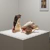 Janet Levy, “Said in the Sea l (Two Sisters: Julia),” 2024. Agate, shell. 10 x 9 x 8 inches. 

Janet Levy, “Said in the Sea ll (Two sisters: Fani),” 2024. Agate, shell. 7.5 x 12 x 9.5 inches.