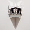 Zini Lardieri, “Persephone’s Vanity,” 2023. Cut photo sculptures, revolving mirror turntable, mirror case and pedestal. 14 x 14 x 14 inches.