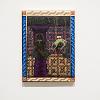 Palmer Earl, “Ereshkigal and Inanna on Hook,” 2024. Acrylic and goldleaf on canvas. 24 x 18 inches.