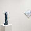 Installation view of “Racket of Banshees: Goddesses and Monsters Revisited,” featuring Mary Anna Pomonis & Margie Schnibe. September 8 – November 14, 2026. Wignall Museum of Contemporary Art at Chaffey College, Rancho Cucamonga, CA.