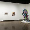 Installation view of “Racket of Banshees: Goddesses and Monsters Revisited,” featuring Susan Arena, Ever Velasquez, Amy Swartele, and A. Laura Brody. September 8 – November 14, 2026. Wignall Museum of Contemporary Art at Chaffey College, Rancho Cucamonga, CA.