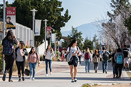 Students walking on the Rancho Cucamonga campus