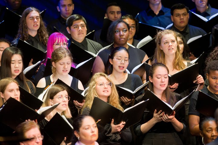 Students and community members perform during the True Witness concert at Chaffey College.