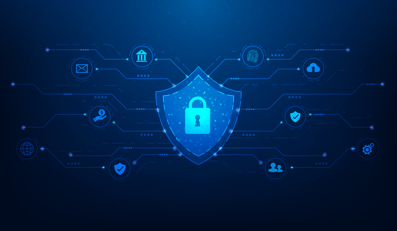 Cybersecurity image with shield