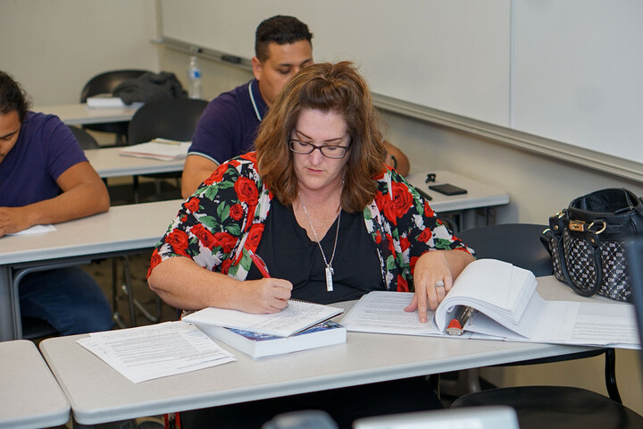 student in a class