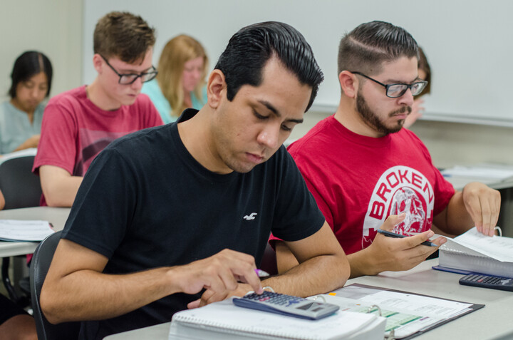 students in a business class