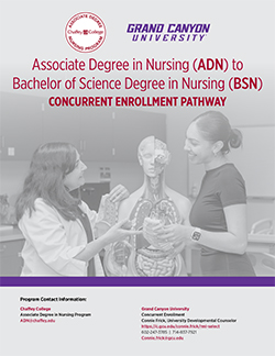 Grand Canyon University ADN to BSN pathway booklet cover