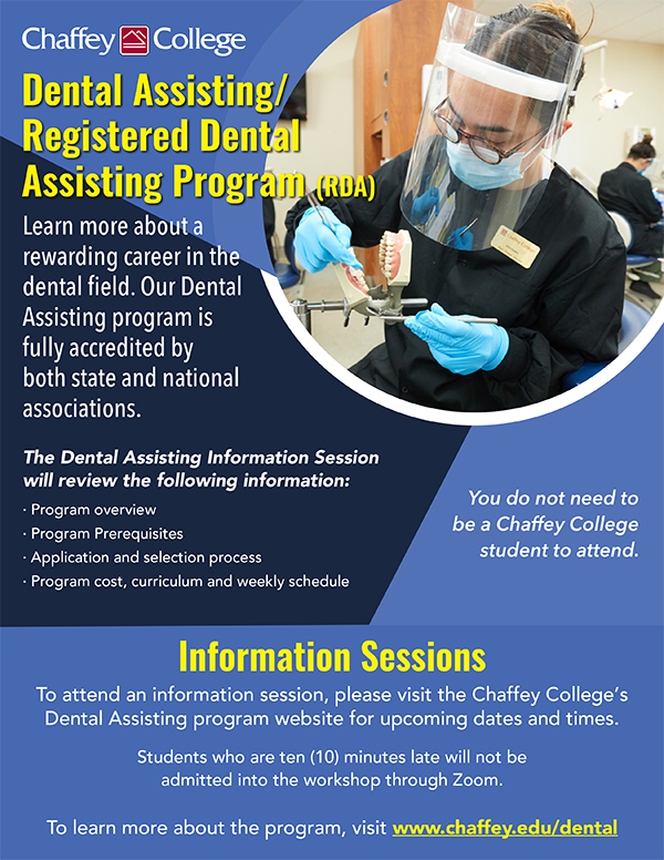 Dental Assisting - Registered Dental Assisting Program flyer