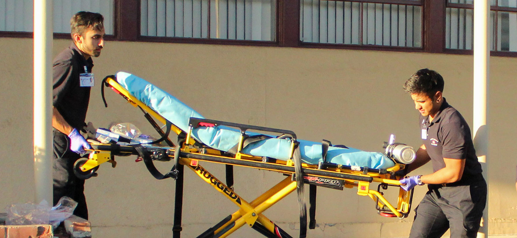 Students practice emergency medical procedures in class.