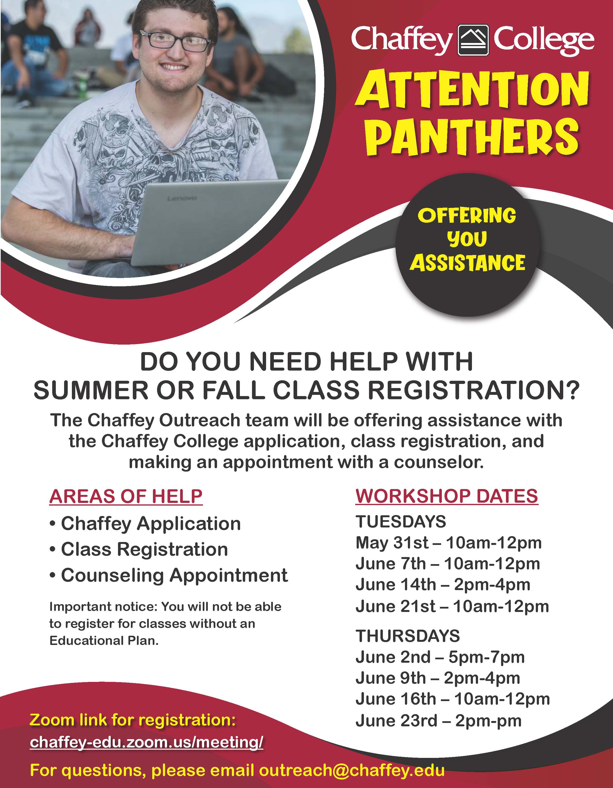 Outreach Summer Registration