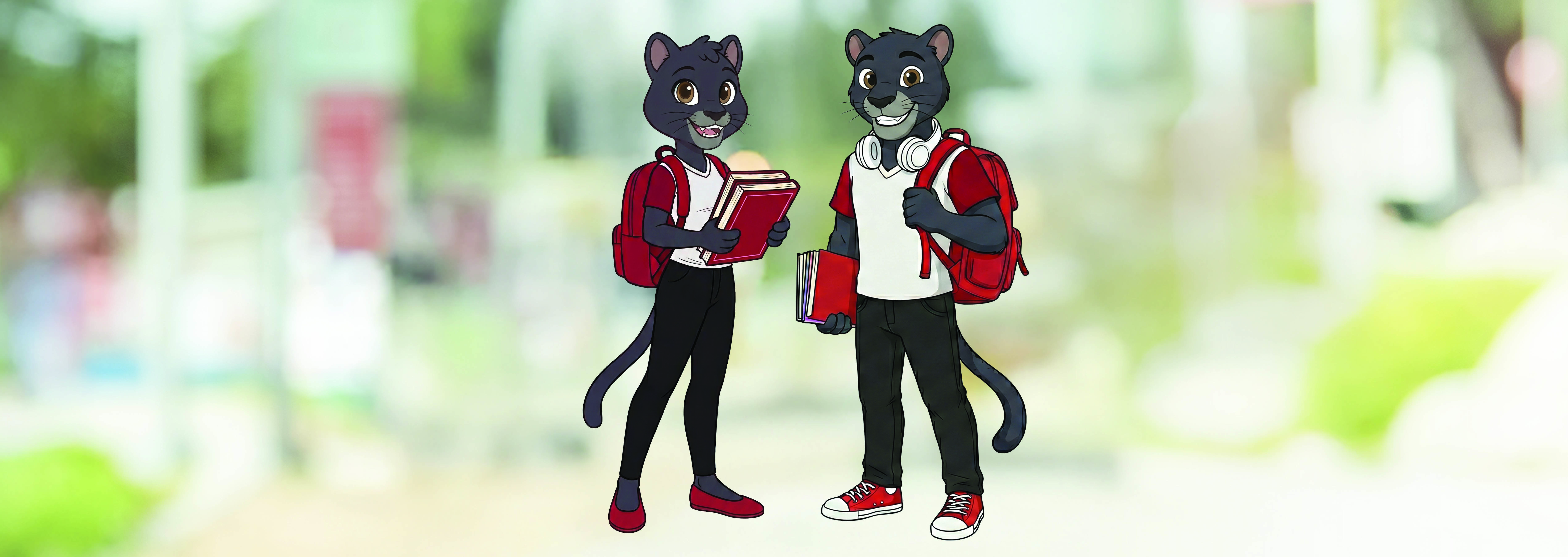 A promotional banner for Chaffey College's Panther Prep day, with cartoon illustrations of the panthers Roxy and Rocky