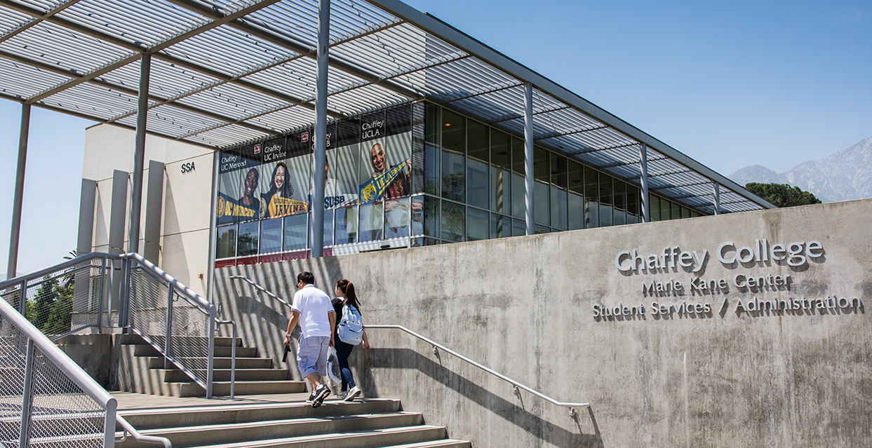 Students walk to and from class at Chaffey College in Rancho Cucamonga.