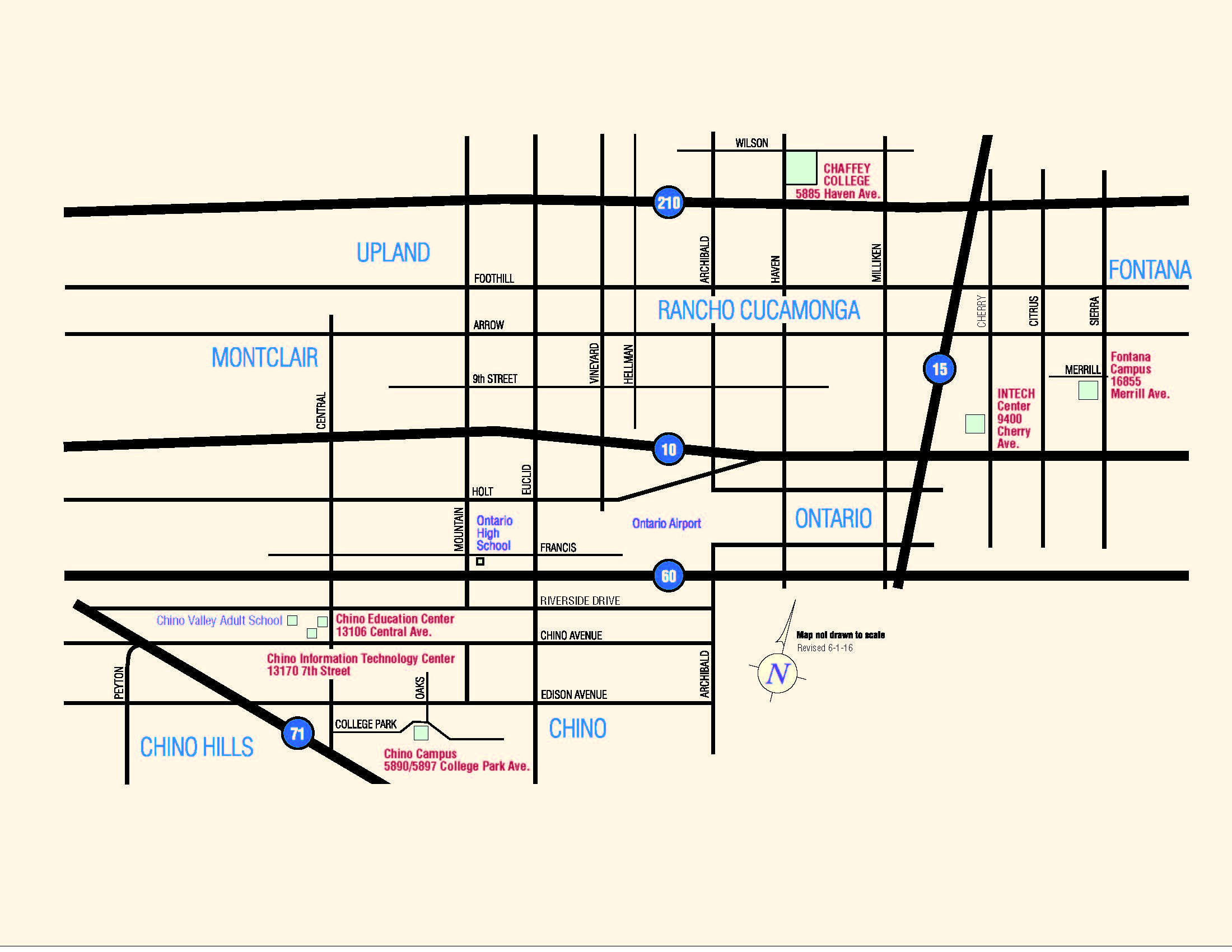 Chaffey Chino Campus Map Map Of Rose Bowl