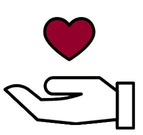 Heart on top of open hand