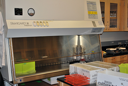 A biosafety cabinet (BSC) is used to prepare materials for microbiology labs.