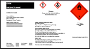 Label design specifies safe handling, storage and disposal of the bio chemicals.
