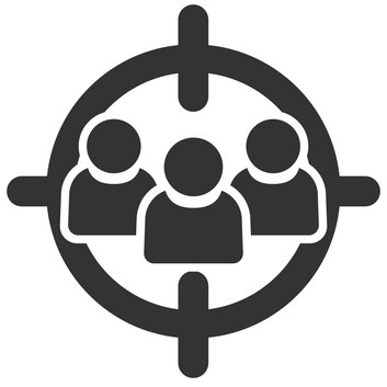 Target audience icon in flat style