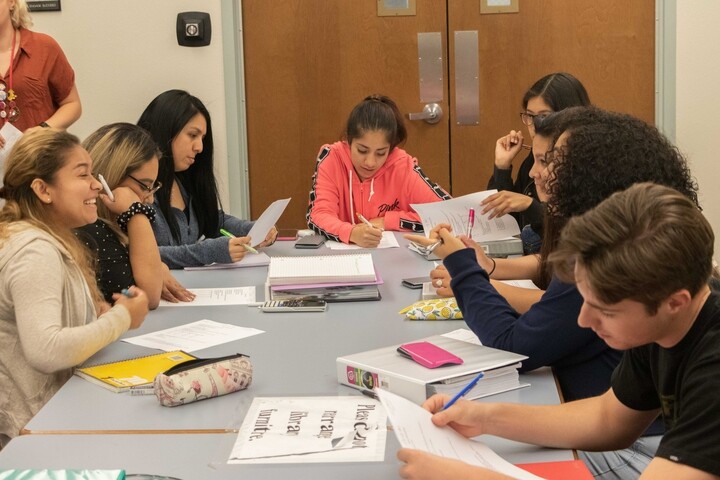 Students in study room