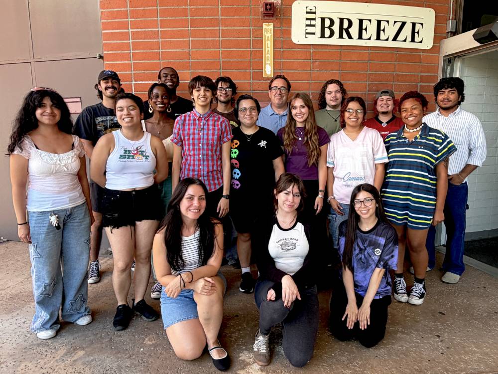 Members of The Breeze newspaper staff