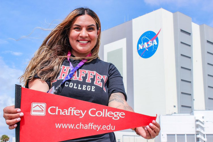 Jess Estrada poses at Kennedy Space Station