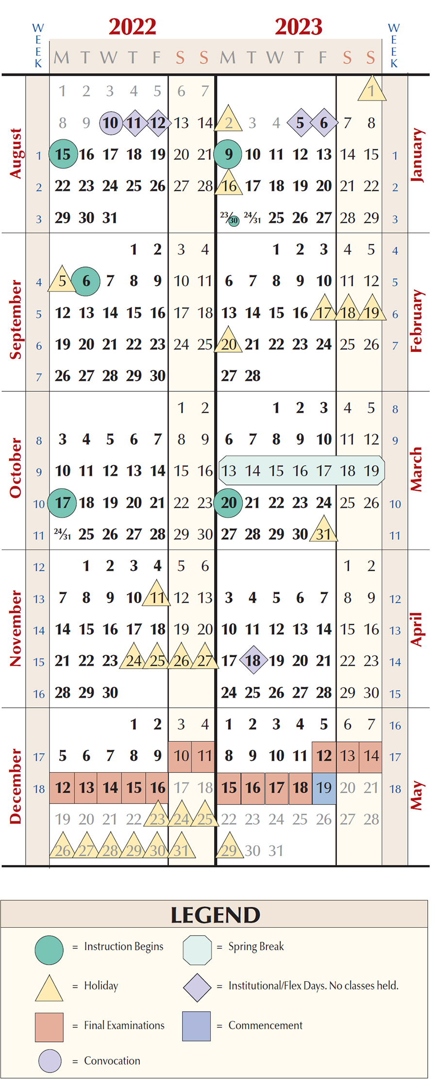 Fall 2022 Calendar Calendars Programs and Academics Chaffey College