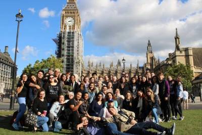 group of Study Abroad students posing for a photo