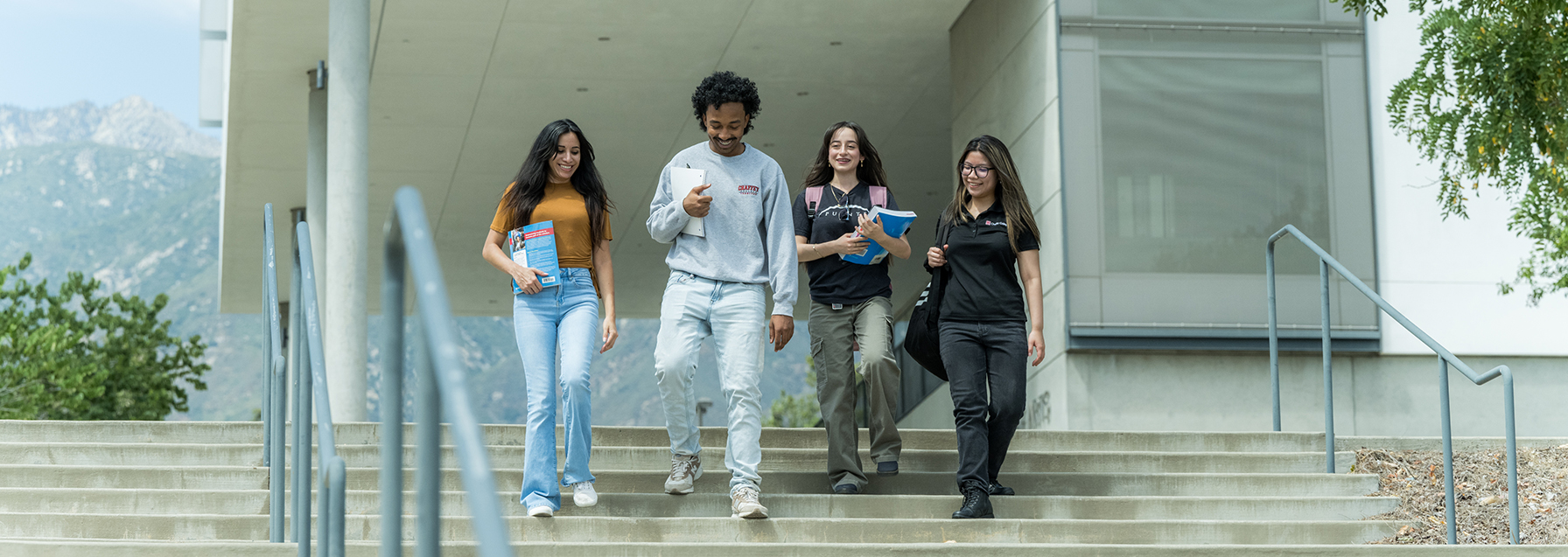 students walking on campus