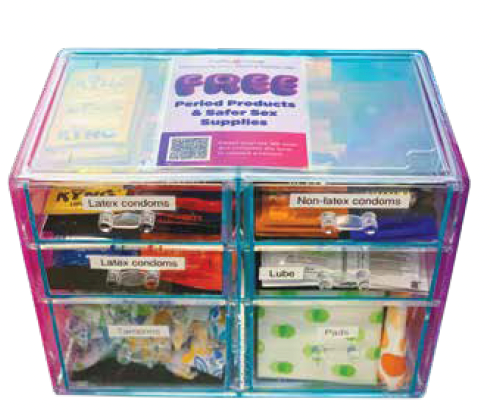 Menstrual, hygiene or safe sex products
