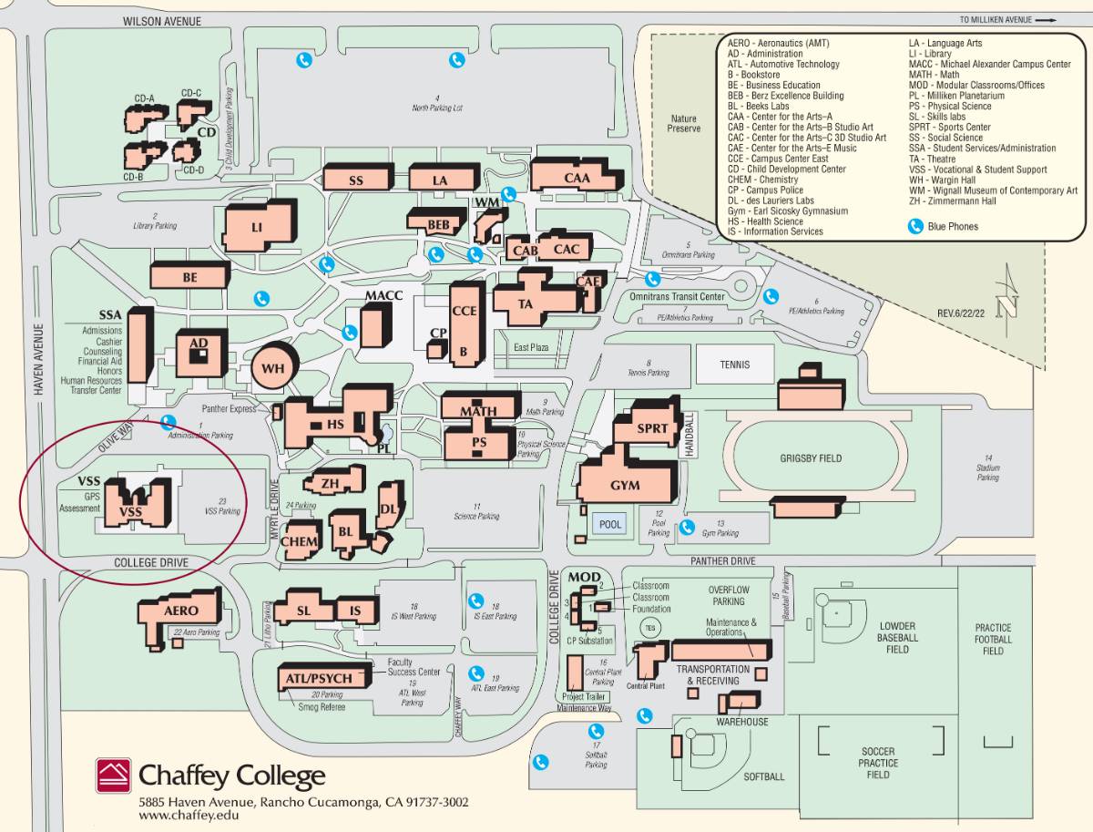 Rancho Cucamonga Campus map