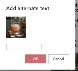 Add alternate text pop-up