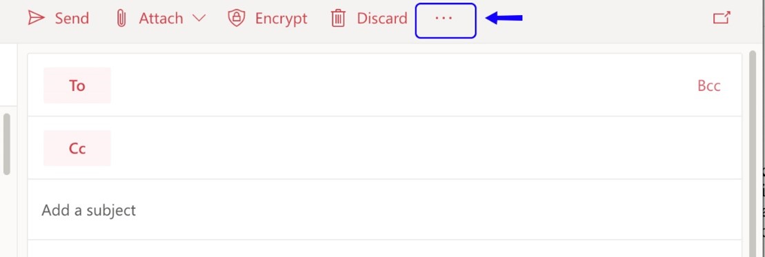 three dots on the top right of the email