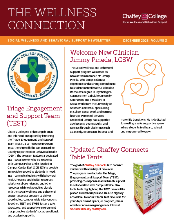 The cover of The Wellness Connection newsletter