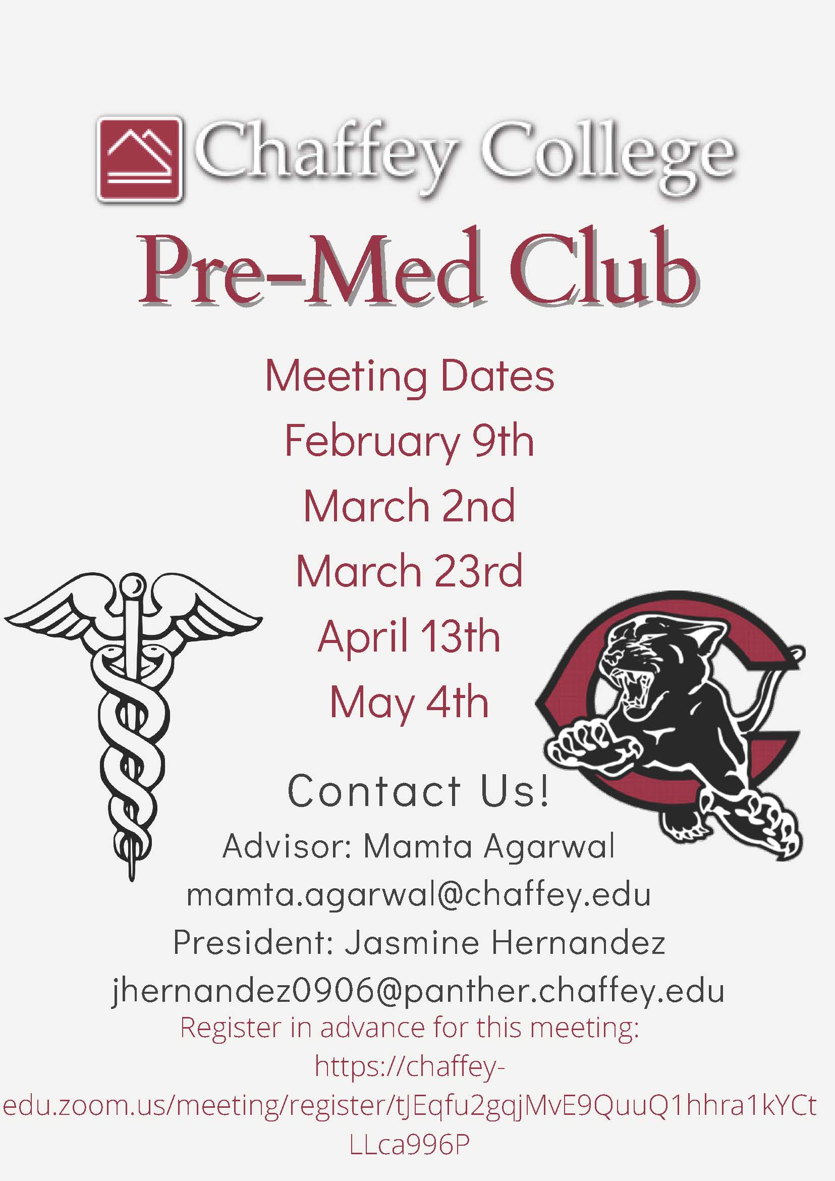 Pre-med club flyer