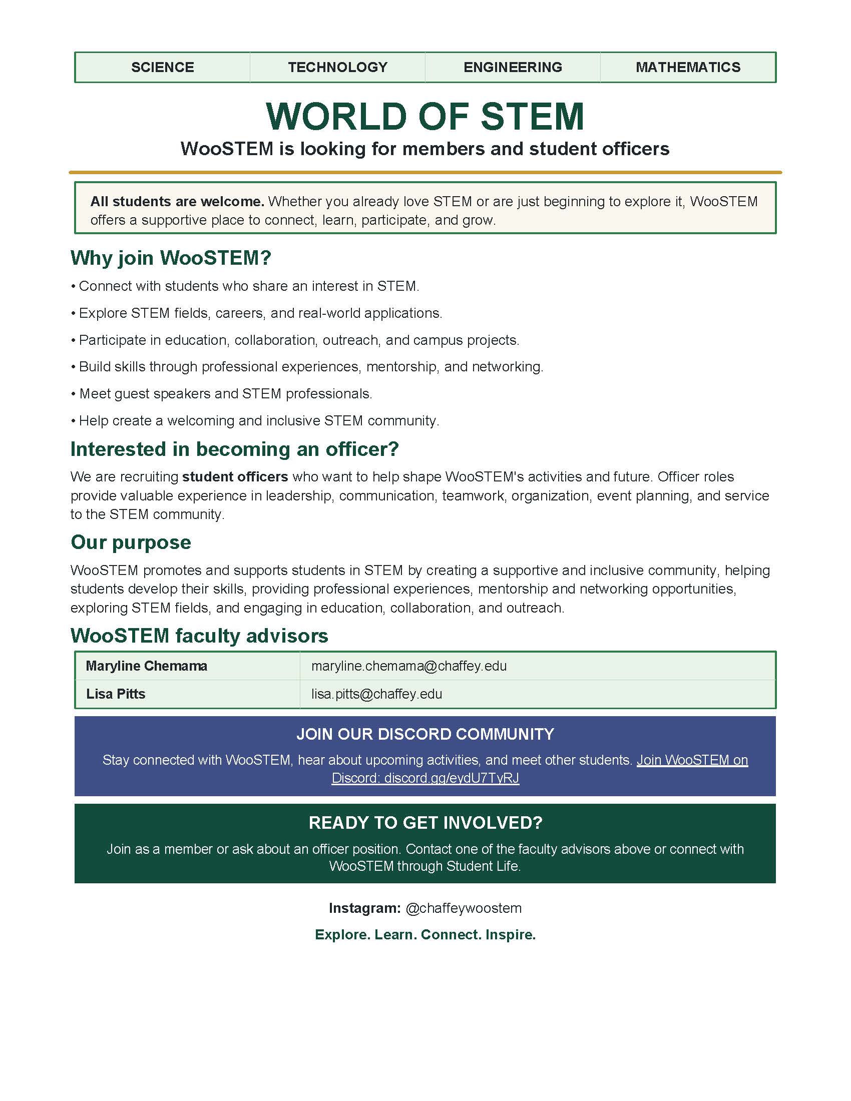 WooSTEM Club - Recruitment Flyer