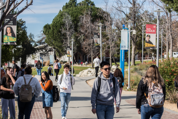 students walking